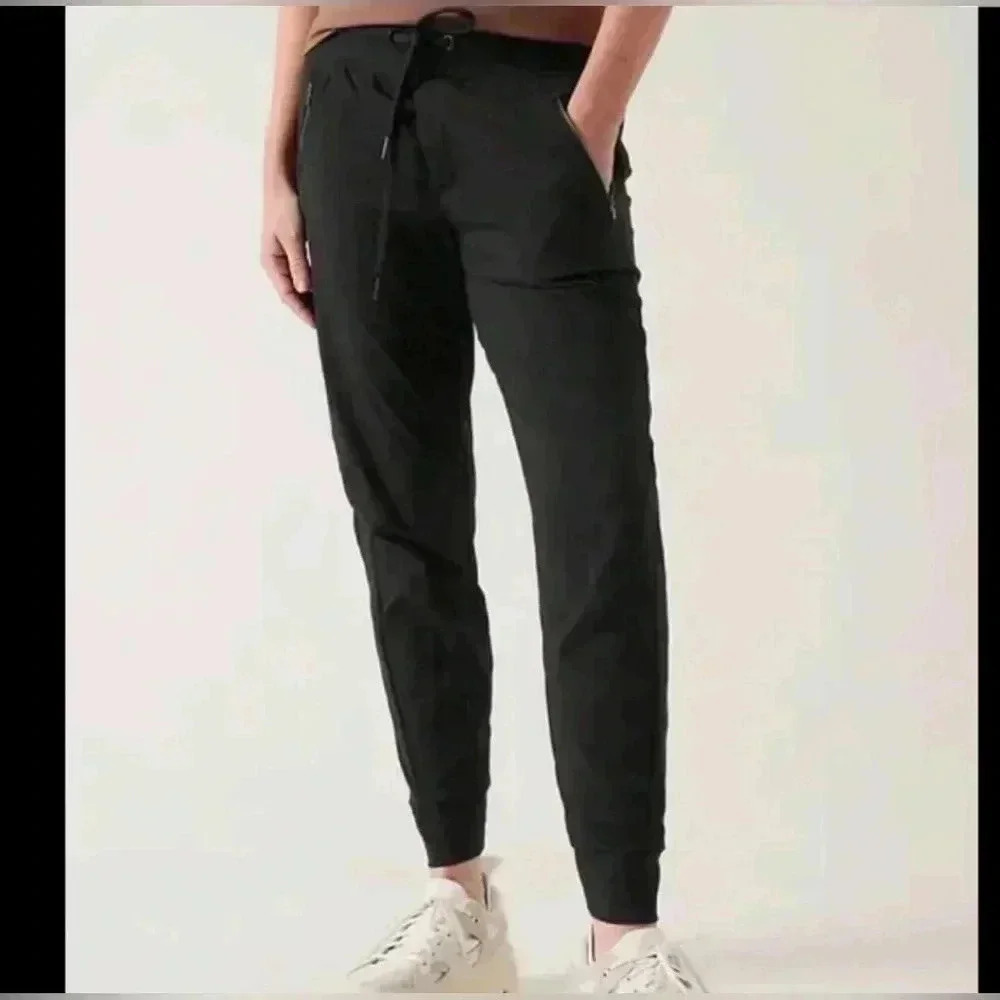 Athleta Black Trekkie North Drawstring Pull On Jogger Pants Plus Size 8